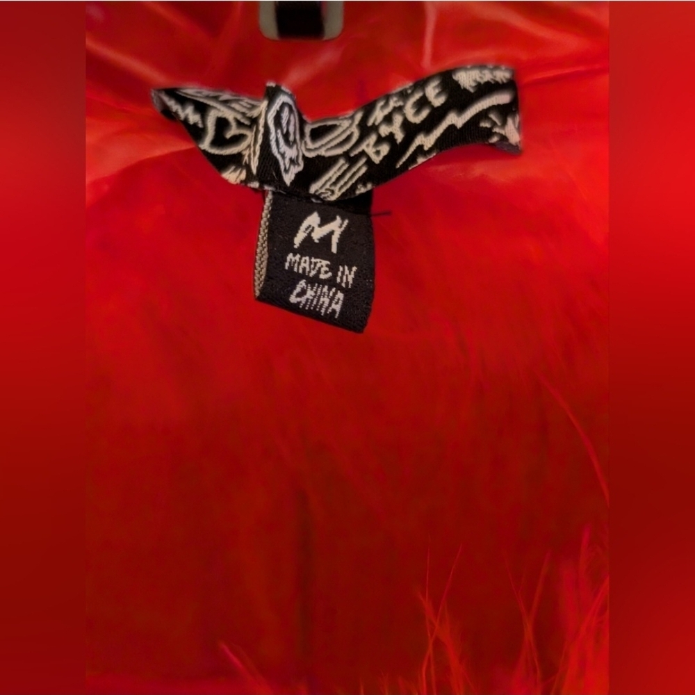 Dolls Kill Fiery Red Faux Fur Jacket - Picture 3 of 4